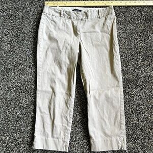 Talbots Tan Chinos Flat Front Cotton Blend